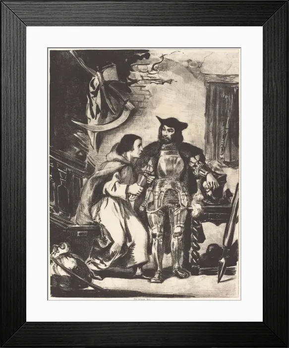 Framed Print : Brother Martin with Goetz, 1836. Creator: Eugene Delacroix Framed Print : Brother Martin with Goetz, 1836. Creator: Eugene Delacroix
