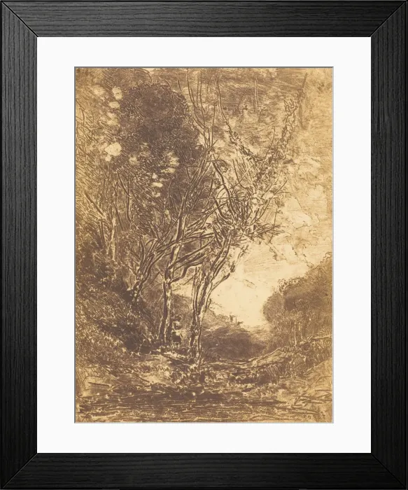 Framed Print : Ambush (L Embuscade), 1858. Creator: Jean-Baptiste-Camille Corot Framed Print : Ambush (L Embuscade), 1858. Creator: Jean-Baptiste-Camille Corot