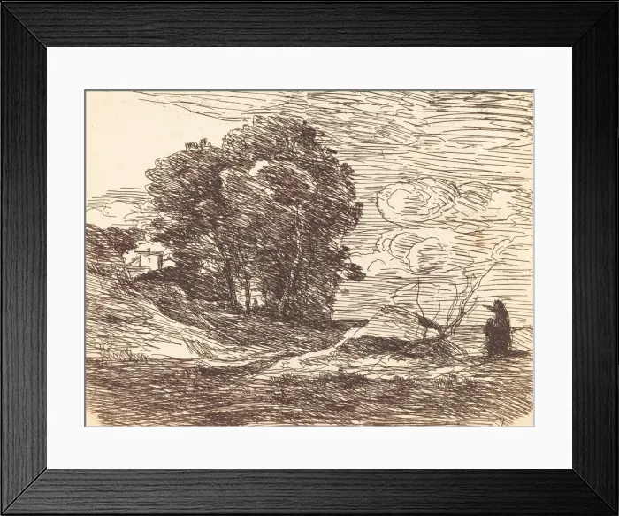 Framed Print : Poets Dwelling (La Demeure du poete), 1871. Creator: Jean-Baptiste-Camille Corot Framed Print : Poets Dwelling (La Demeure du poete), 1871. Creator: Jean-Baptiste-Camille Corot