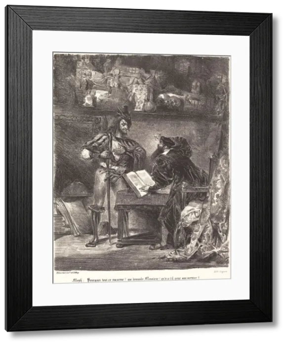 Framed Print : Mephisto Appears to Faust. Creator: Eugene Delacroix Framed Print : Mephisto Appears to Faust. Creator: Eugene Delacroix
