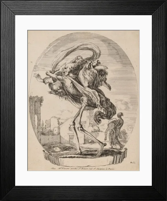 Framed Print : Death Carrying a Woman, probably 1648. Creator: Stefano della Bella Framed Print : Death Carrying a Woman, probably 1648. Creator: Stefano della Bella