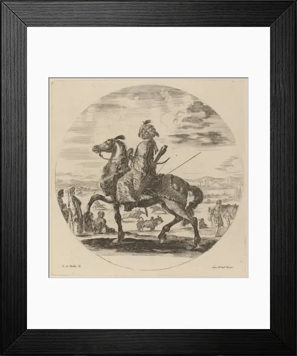 Framed Print : Moorish Cavalier. Creator: Stefano della Bella