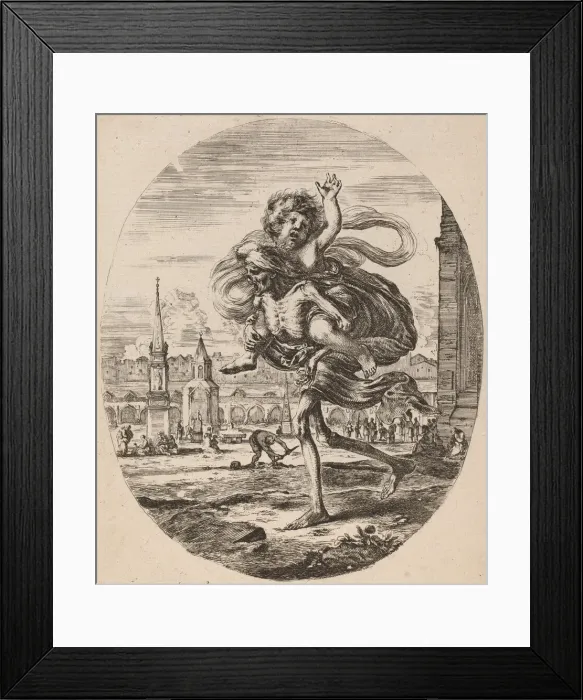 Framed Print : Death Carrying a Child to the Left, probably 1648. Creator: Stefano della Bella Framed Print : Death Carrying a Child to the Left, probably 1648. Creator: Stefano della Bella