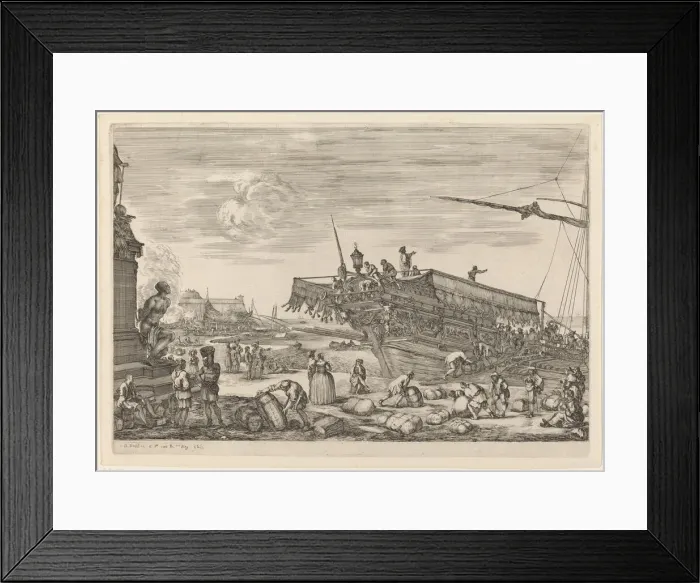 Framed Print : Loading a Ship, probably c. 1654 / 1655. Creator: Stefano della Bella Framed Print : Loading a Ship, probably c. 1654 / 1655. Creator: Stefano della Bella
