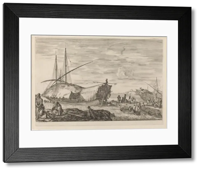 Framed Print : Galley with Deck Covered with Sails, probably c. 1654 / 1655. Creator: Stefano della Bella Framed Print : Galley with Deck Covered with Sails, probably c. 1654 / 1655. Creator: Stefano della Bella