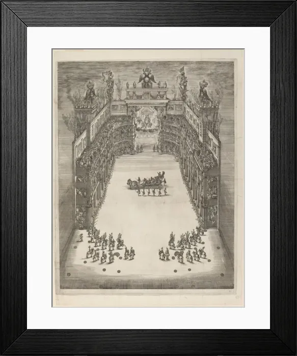 Framed Print : Aerial View of Theatre, 1652. Creator: Stefano della Bella Framed Print : Aerial View of Theatre, 1652. Creator: Stefano della Bella