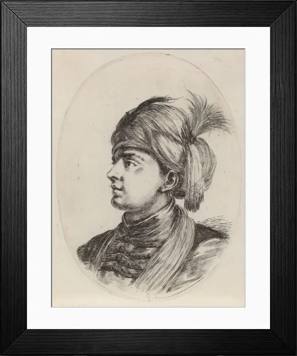 Framed Print : Young Moor in a Feathered Turban, Turned to the Left, 1649 / 1650 Framed Print : Young Moor in a Feathered Turban, Turned to the Left, 1649 / 1650