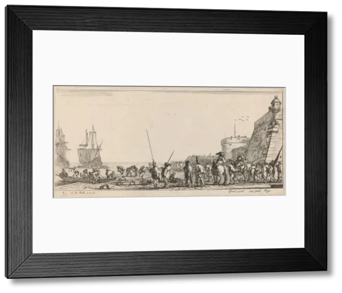 Framed Print : Soldiers Overseeing Embarkation, 1644. Creator: Stefano della Bella Framed Print : Soldiers Overseeing Embarkation, 1644. Creator: Stefano della Bella