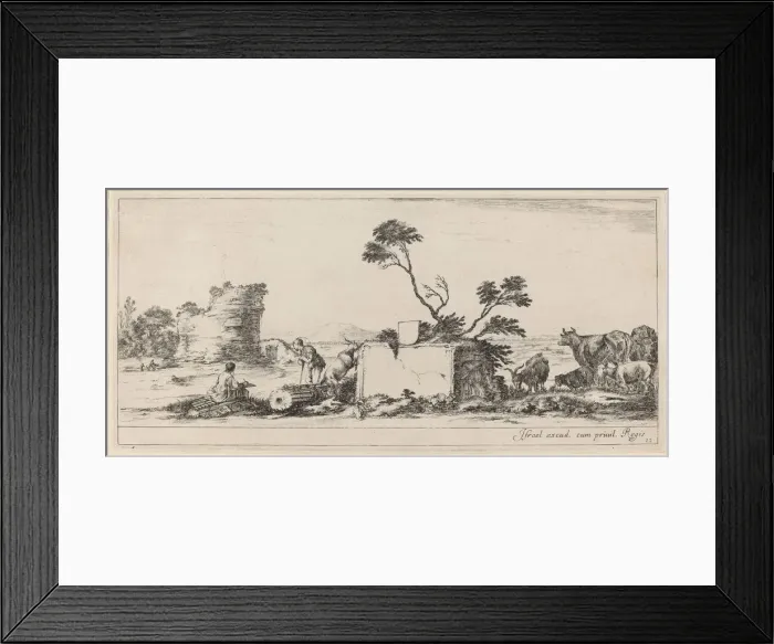 Framed Print : Campagna Scene with Artist Sketching, in or before 1647. Creator: Stefano della Bella Framed Print : Campagna Scene with Artist Sketching, in or before 1647. Creator: Stefano della Bella