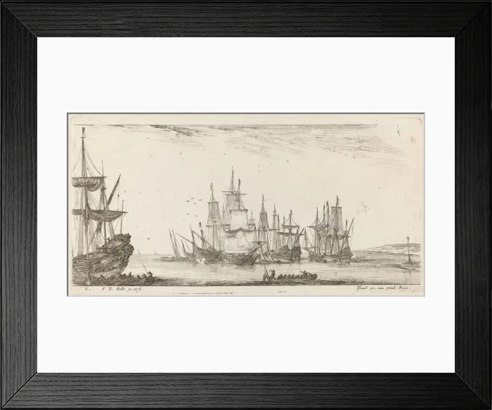 Framed Print : Group of Ships, 1644. Creator: Stefano della Bella Framed Print : Group of Ships, 1644. Creator: Stefano della Bella
