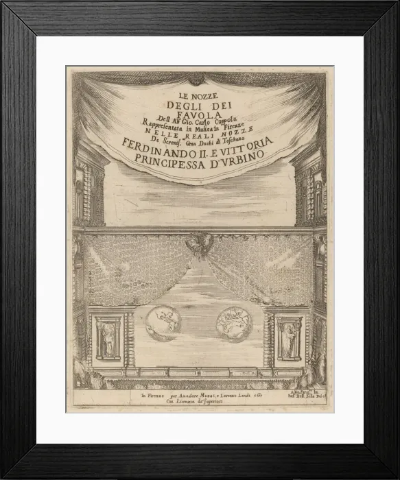 Framed Print : Le Nozze degli Dei: Frontispiece, 1637. Creator: Stefano della Bella Framed Print : Le Nozze degli Dei: Frontispiece, 1637. Creator: Stefano della Bella
