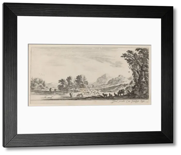 Framed Print : Landscape with Shepherd Guarding his Flock, in or before 1647 Framed Print : Landscape with Shepherd Guarding his Flock, in or before 1647