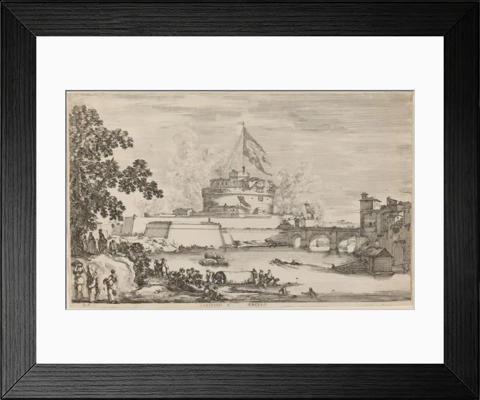 Framed Print : Castel Sant Angelo, Rome, c. 1634. Creator: Stefano della Bella Framed Print : Castel Sant Angelo, Rome, c. 1634. Creator: Stefano della Bella