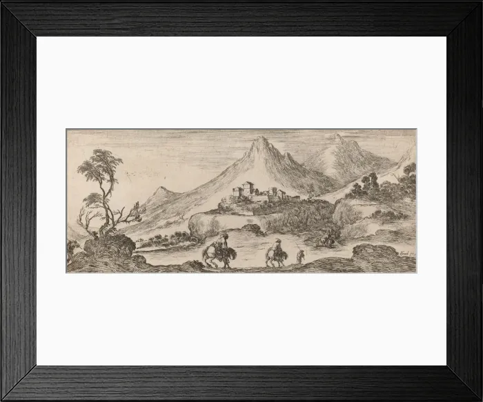 Framed Print : Landscape with Castle, 1641. Creator: Stefano della Bella Framed Print : Landscape with Castle, 1641. Creator: Stefano della Bella