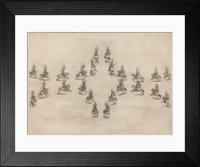 Framed Print : Twenty-Four Cavaliers in an Oval, 1652. Creator: Stefano della Bella Framed Print : Twenty-Four Cavaliers in an Oval, 1652. Creator: Stefano della Bella