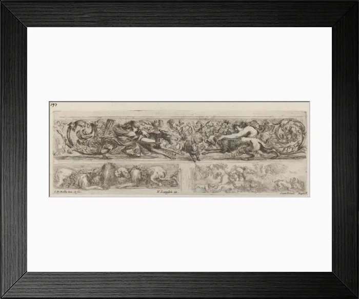 Framed Print : Three Ornamental Bands, probably 1648. Creator: Stefano della Bella Framed Print : Three Ornamental Bands, probably 1648. Creator: Stefano della Bella