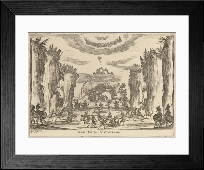 Framed Print : Scena Grotto d Vulcano, 1637. Creator: Stefano della Bella Framed Print : Scena Grotto d Vulcano, 1637. Creator: Stefano della Bella