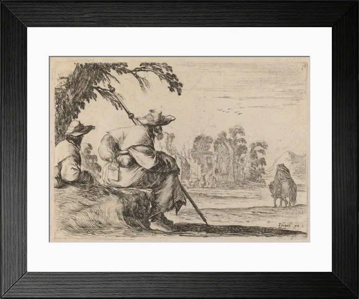 Framed Print : Seated Pilgrims, 1642. Creator: Stefano della Bella Framed Print : Seated Pilgrims, 1642. Creator: Stefano della Bella