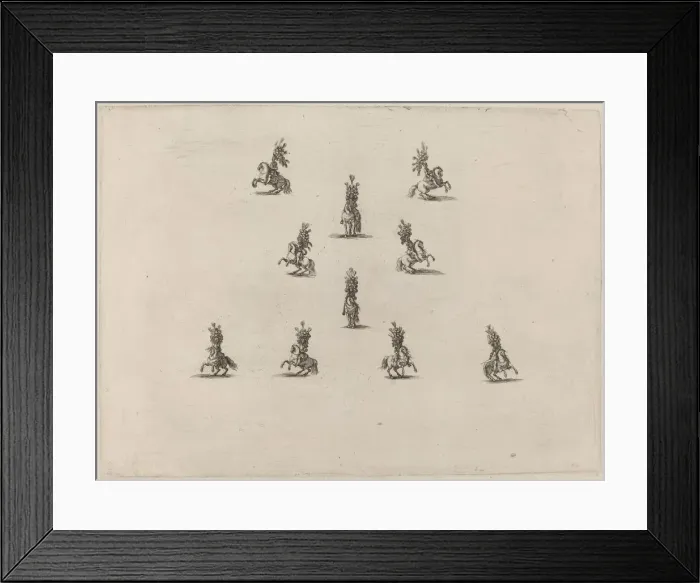 Framed Print : Ten Cavaliers with Large Plumed Helmets, 1652. Creator: Stefano della Bella Framed Print : Ten Cavaliers with Large Plumed Helmets, 1652. Creator: Stefano della Bella