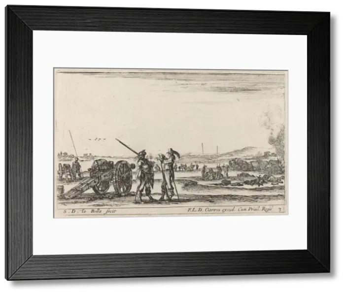 Framed Print : Officer Giving Orders to a Sentinel, c. 1641. Creator: Stefano della Bella Framed Print : Officer Giving Orders to a Sentinel, c. 1641. Creator: Stefano della Bella