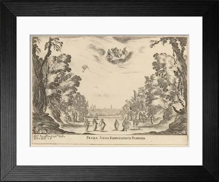 Framed Print : Prima Scena Representanta Firenza, 1637. Creator: Stefano della Bella