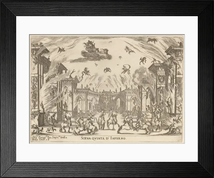 Framed Print : Scena Quinta di Inferno, 1637. Creator: Stefano della Bella Framed Print : Scena Quinta di Inferno, 1637. Creator: Stefano della Bella
