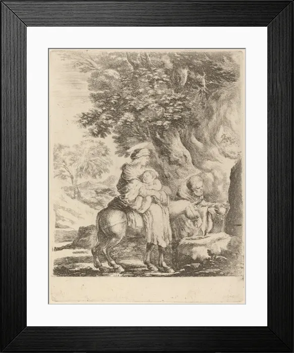 Framed Print : The Flight into Egypt. Creator: Stefano della Bella Framed Print : The Flight into Egypt. Creator: Stefano della Bella