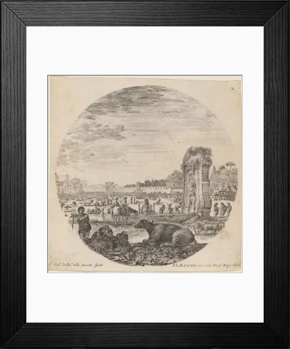 Framed Print : Campo Vaccino, 1646. Creator: Stefano della Bella Framed Print : Campo Vaccino, 1646. Creator: Stefano della Bella