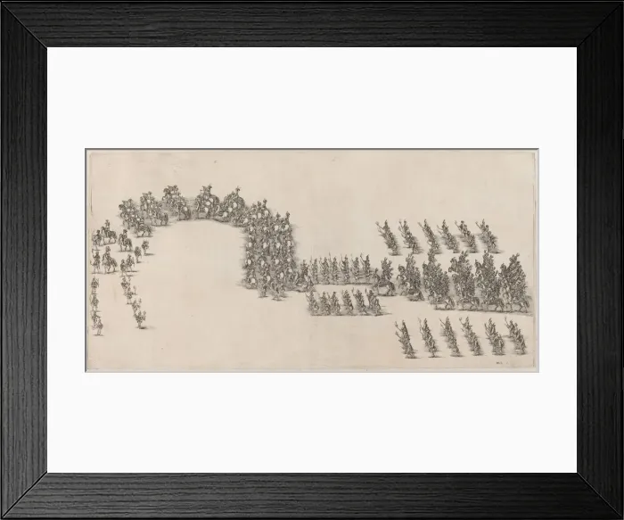 Framed Print : A Procession of Sixty Cavaliers and Torch Bearers, 1652. Creator: Stefano della Bella Framed Print : A Procession of Sixty Cavaliers and Torch Bearers, 1652. Creator: Stefano della Bella