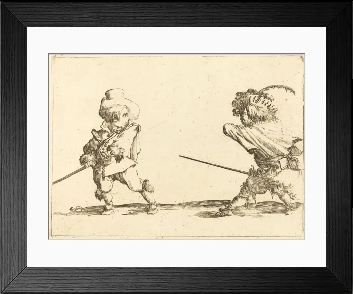 Framed Print : Duel of Two Dwarfs. Creator: Stefano della Bella Framed Print : Duel of Two Dwarfs. Creator: Stefano della Bella
