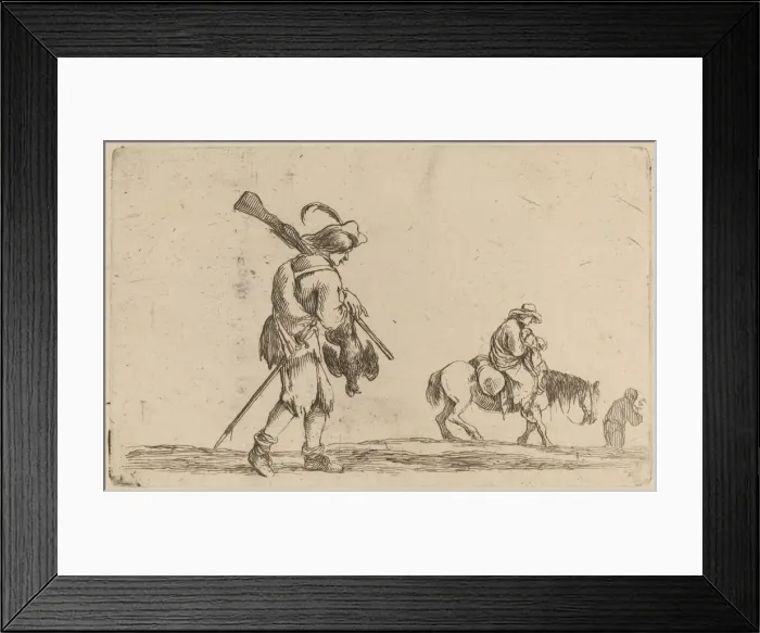 Framed Print : Soldier Holding a Fowl by the Feet. Creator: Stefano della Bella Framed Print : Soldier Holding a Fowl by the Feet. Creator: Stefano della Bella