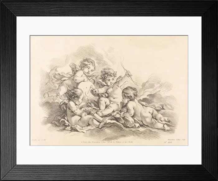 Framed Print : Four Cherubs at Target Practice. Creator: Gilles Demarteau Framed Print : Four Cherubs at Target Practice. Creator: Gilles Demarteau