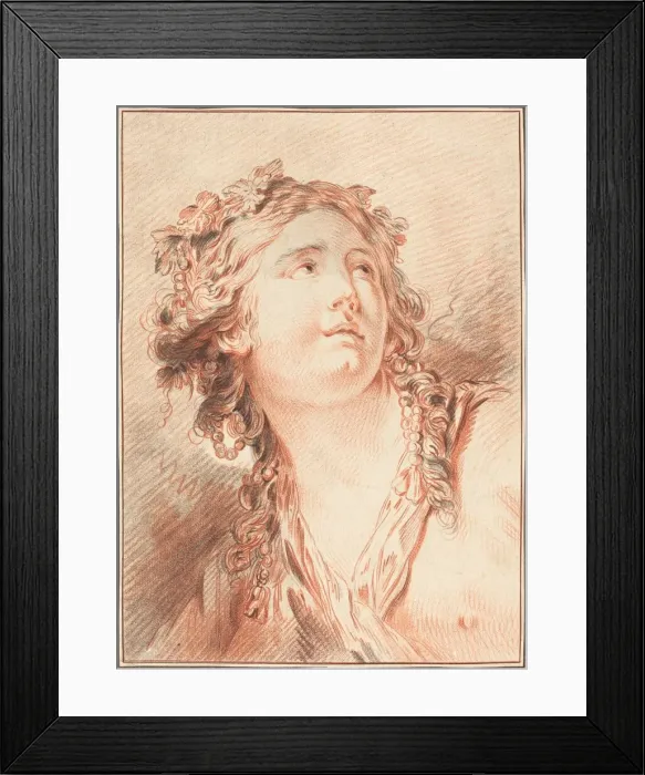 Framed Print : Head of a Young Woman. Creator: Gilles Demarteau Framed Print : Head of a Young Woman. Creator: Gilles Demarteau