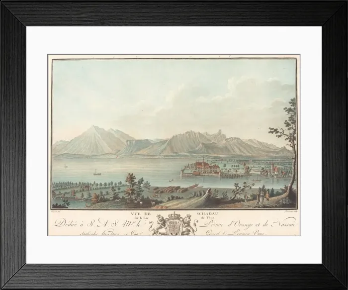 Framed Print : Vue de Schadau. Creator: Charles-Melchior Descourtis Framed Print : Vue de Schadau. Creator: Charles-Melchior Descourtis
