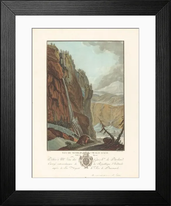 Framed Print : Vue du Schild-Wald-Bach prise en Hyver, 1785. Creator: Charles-Melchior Descourtis Framed Print : Vue du Schild-Wald-Bach prise en Hyver, 1785. Creator: Charles-Melchior Descourtis