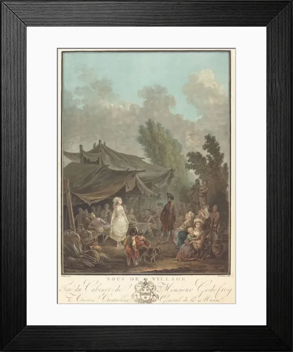 Framed Print : Noce de Village (Village Wedding), 1785. Creator: Charles-Melchior Descourtis Framed Print : Noce de Village (Village Wedding), 1785. Creator: Charles-Melchior Descourtis