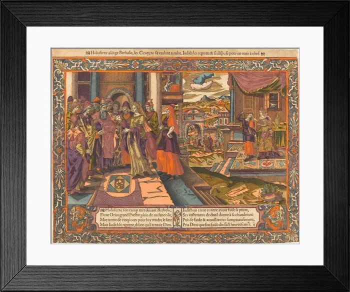 Framed Print : Judith Goes to the Camp of Holofernes, c. 1575. Creator: Unknown Framed Print : Judith Goes to the Camp of Holofernes, c. 1575. Creator: Unknown