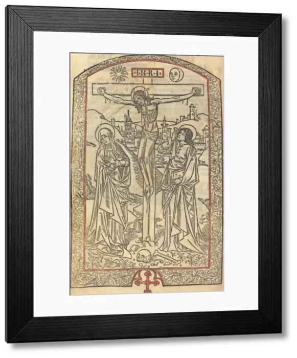 Framed Print : The Crucifixion, c. 1485. Creator: Unknown Framed Print : The Crucifixion, c. 1485. Creator: Unknown