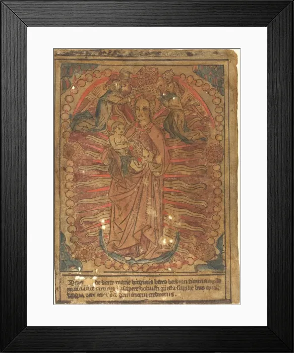 Framed Print : The Madonna and Child in a Rosary, c. 1490. Creator: Unknown
