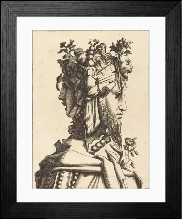 Framed Print : Bust of a Woman in an Extravagant Costume, 1560 / 1600. Creator: Unknown Framed Print : Bust of a Woman in an Extravagant Costume, 1560 / 1600. Creator: Unknown