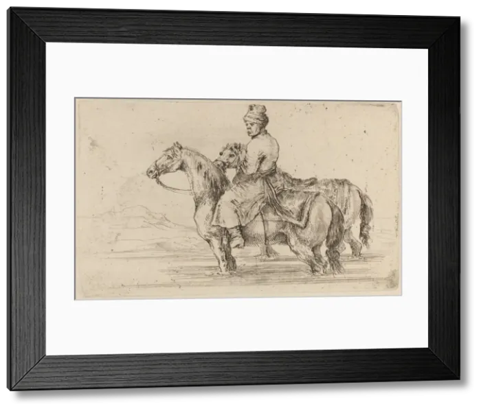 Framed Print : Polish Attendant with Two Horses. Creator: Stefano della Bella Framed Print : Polish Attendant with Two Horses. Creator: Stefano della Bella