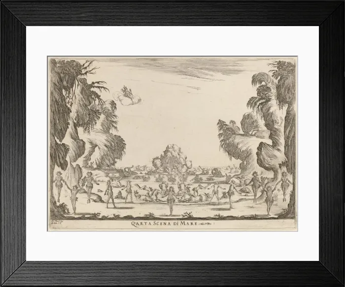 Framed Print : Quarta Scena di Mare, 1637. Creator: Stefano della Bella Framed Print : Quarta Scena di Mare, 1637. Creator: Stefano della Bella