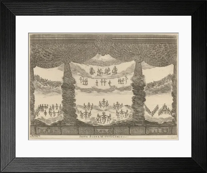 Framed Print : Sesta Scena di Tutto Cielo, 1637. Creator: Stefano della Bella Framed Print : Sesta Scena di Tutto Cielo, 1637. Creator: Stefano della Bella