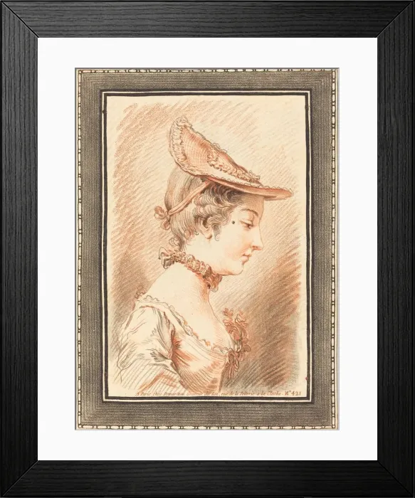 Framed Print : Head of a Young Woman. Creator: Gilles Demarteau Framed Print : Head of a Young Woman. Creator: Gilles Demarteau