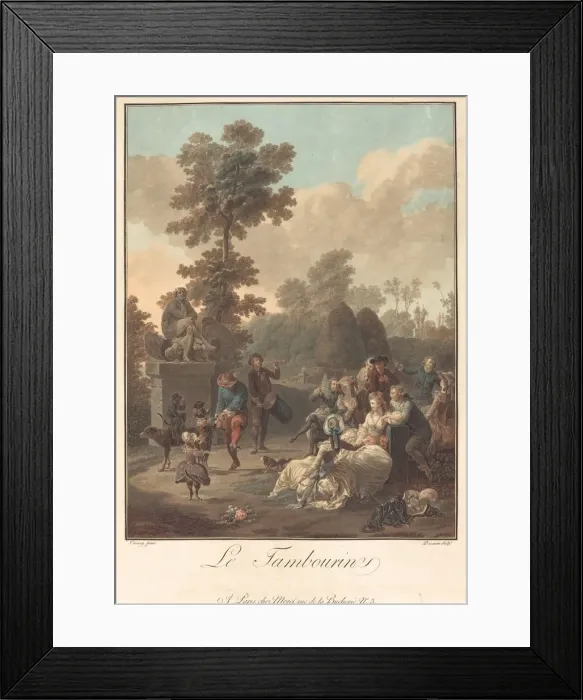 Framed Print : Le Tambourin, c. 1789. Creator: Charles-Melchior Descourtis Framed Print : Le Tambourin, c. 1789. Creator: Charles-Melchior Descourtis