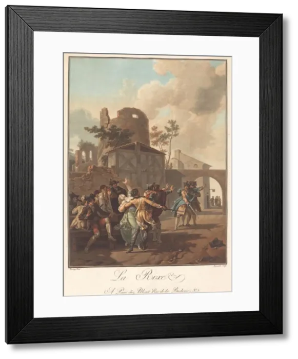 Framed Print : La Rixe (The Brawl), c. 1792. Creator: Charles-Melchior Descourtis Framed Print : La Rixe (The Brawl), c. 1792. Creator: Charles-Melchior Descourtis
