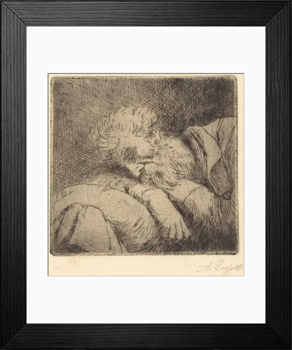 Framed Print : Sleeping Beggar (Mendiant endormi). Creator: Alphonse Legros Framed Print : Sleeping Beggar (Mendiant endormi). Creator: Alphonse Legros