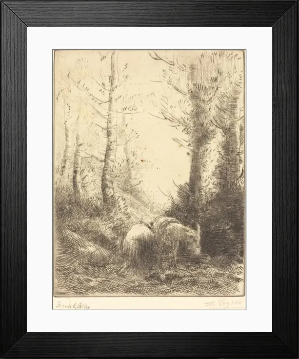 Framed Print : Farmer and His Donkey (Le fermier et son ane). Creator: Alphonse Legros Framed Print : Farmer and His Donkey (Le fermier et son ane). Creator: Alphonse Legros