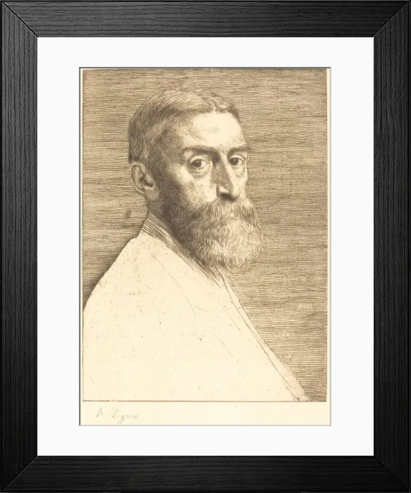 Framed Print : Sir Edward John Poynter, 1877. Creator: Alphonse Legros Framed Print : Sir Edward John Poynter, 1877. Creator: Alphonse Legros