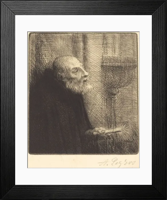 Framed Print : Distributor of the Holy Water (Le donneur d eau benite). Creator: Alphonse Legros Framed Print : Distributor of the Holy Water (Le donneur d eau benite). Creator: Alphonse Legros